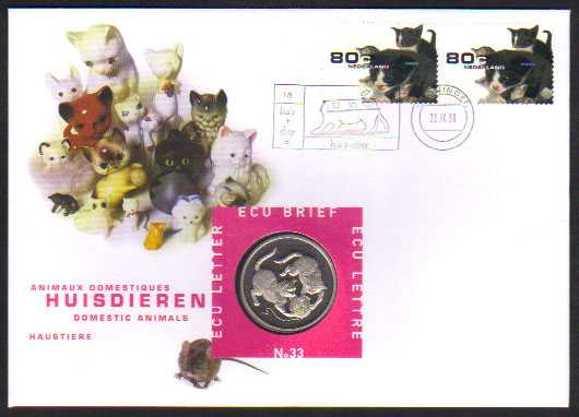 1998 Netherlands Ecu Letter (Domestic Animals) K000078